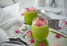 Smoothie cu pepene galben, mere verzi si castraveti pentru pierderea in greutate